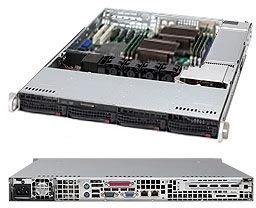Supermicro SuperChassis 815TQ-563CB, grau/schwarz, 1HE, 1x 560W