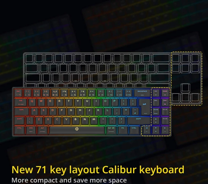 Drevo Calibur V2 TE PC/Mac, LEDs RGB, schwarz, MX RGB BLUE, USB, UK