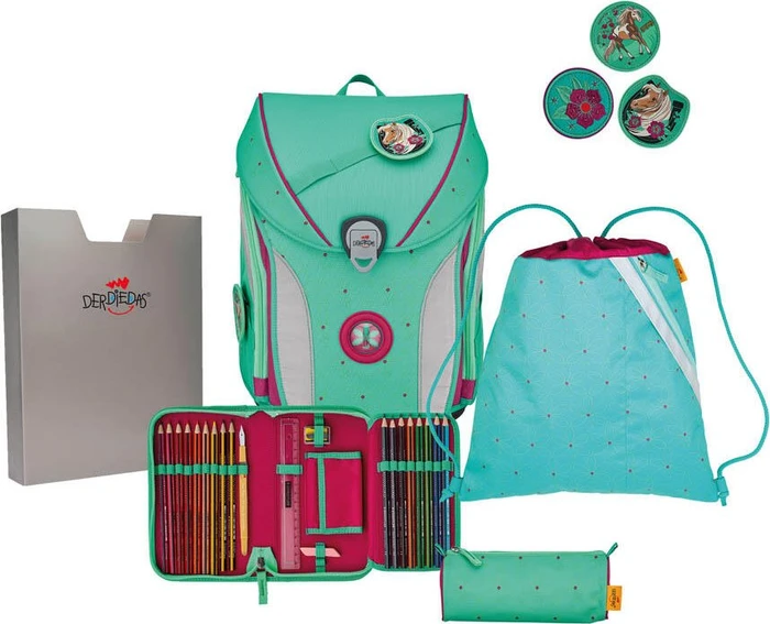 DerDieDas ErgoFlex Max Peppermint Pony Schultaschen-Set, 5-tlg.