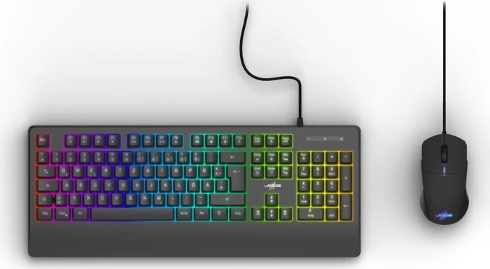 Hama uRage Koop 320 2in1 RGB Gaming Maus und Tastatur, schwarz, USB, DE