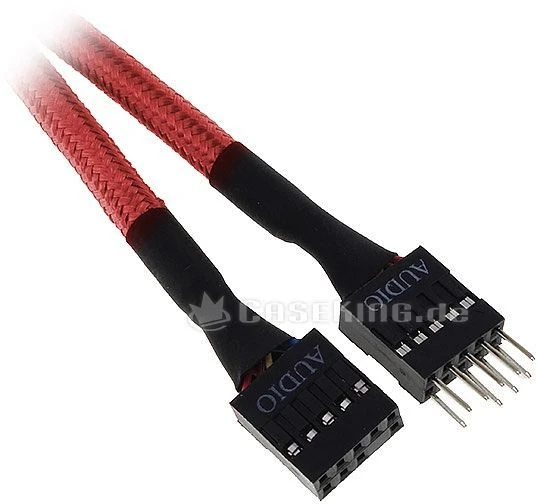 BitFenix Alchemy interne Audio-Verlängerung 30cm, sleeved, rot