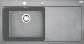 Franke Mythos MTG 611 Einbau Becken links mit Ablauffernbedienung steingrau