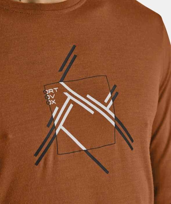 Ortovox 185 Merino Mountain Cutout Funktionsshirt langarm bristle brown (Herren)