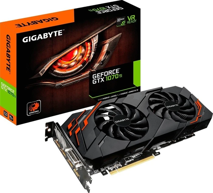 GIGABYTE GeForce GTX 1070 Ti Windforce 8G, 8GB GDDR5, DVI, HDMI, 3x DP