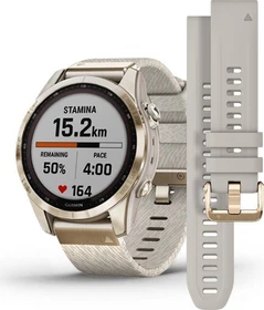 Garmin Fenix 7S Sapphire Solar cream gold titanium/cream heather (010-02539-39)