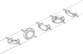 Paulmann CorDuo RoundMac Basisset Seilsystem LED Spot 4.5W silber, 5 Stück