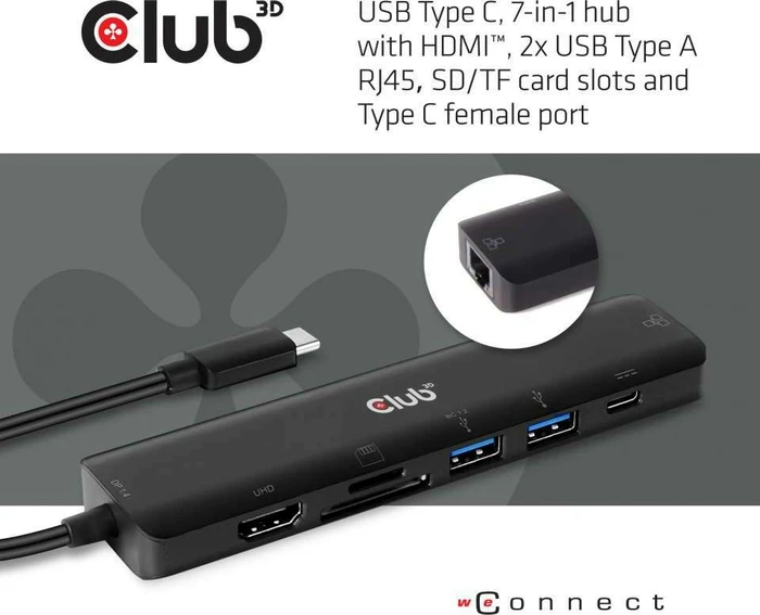 Club 3D 7in1 Hub, USB-C 3.1 [Stecker]