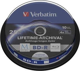 Verbatim M-DISC BD-R 25GB, 4x, 10er Spindel, printable