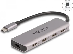 DeLOCK 4-Port USB-C-Hub mit PD, 4x USB-C 3.0, USB-C 3.0 [Stecker] (64238)