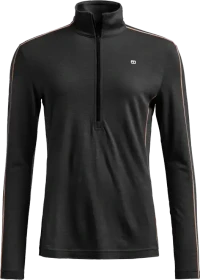 Ortovox 185 Rock'n'Wool Zip Neck Funktionsshirt langarm black raven (Damen)