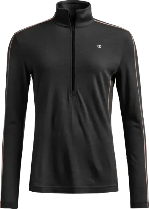 Ortovox 185 Rock'n'Wool Zip Neck Funktionsshirt langarm black raven (Damen)