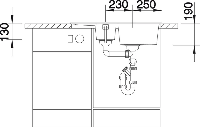 Blanco Metra 6 S Compact Einbau Becken reversibel mit Ablauffernbedienung softweiß