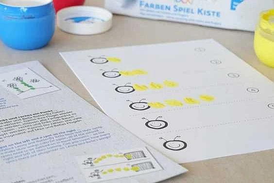 Kreul Mucki Fingerfarbe Farben Spiel Kiste - Wir zählen mit Farben und Fingern, Set 5 Stück 50ml