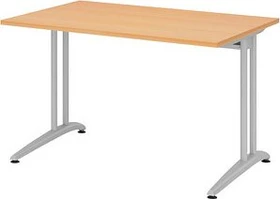 Hammerbacher Ergonomic B-Serie BS12/6 Schreibtisch 120x80cm Buche/silber