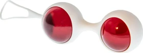Glassvibrations Liebeskugeln Intensiv rot/weiß