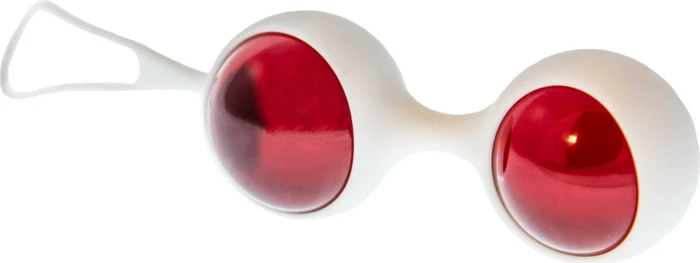 Glassvibrations Liebeskugeln Intensiv rot/weiß