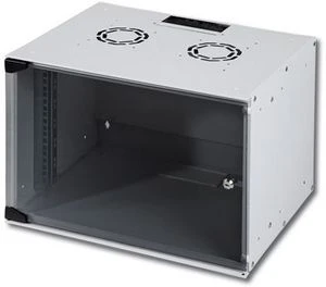 Digitus Professional SoHo-Line Wandschrank 7HE, unmontiert, Sicherheitsglastür, IP2X, grau, 400mm tief