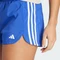 adidas Pacer Training 3-Streifen Woven High-Rise Trainingshose kurz semi lucid blue/white (Damen) Vorschaubild