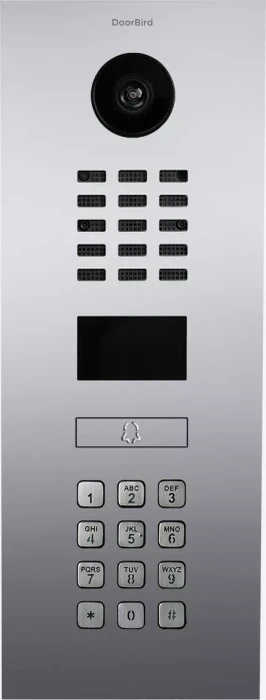 DoorBird D2101KV IP Video Türstation mit 1 Ruftaste, Keypad Modul, Edelstahl V4A, Chrom-Optik, hochglanzpoliert