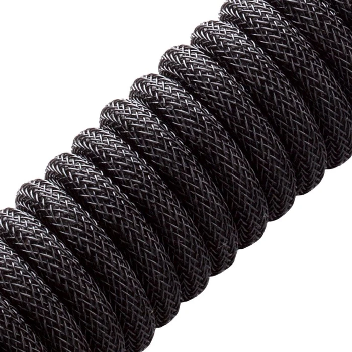 CableMod Pro Coiled Keyboard Cable USB Micro-B auf USB-A, Tastaturkabel (Spiral-Textilkabel), 1.5m, Midnight Black