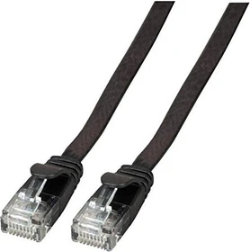 EFB Elektronik PVC kompakt Flach-Patchkabel, Cat6a, U/UTP, RJ-45/RJ-45, 3m, schwarz