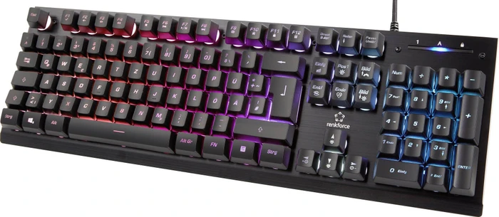 Renkforce RF-GMK-250 Gaming Tastatur, LEDs RGB, schwarz, USB, DE