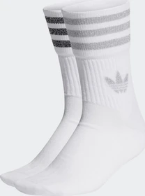 adidas Mid-Cut Glitter Crew Socken white/grey two/black, 2 Paare (Damen)