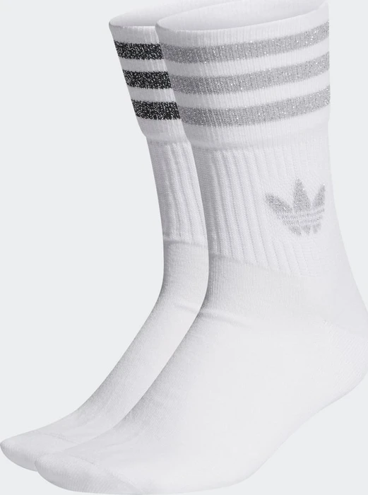 adidas Mid-Cut Glitter Crew Socken, 2 Paar (Damen)