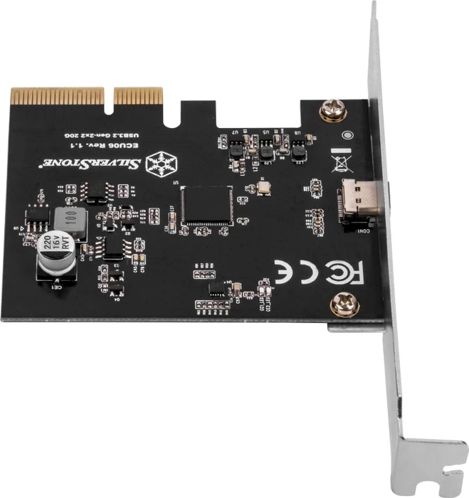 SilverStone ECU06, 1x USB-C 3.2, PCIe 3.0 x4