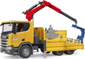Bruder Scania Super 560R Baustellen-LKW mit Kran und 2 Paletten