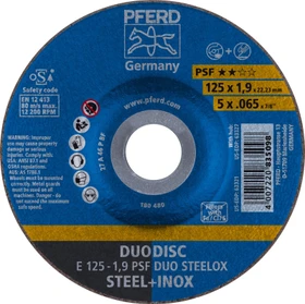 Pferd E 125-1.9 PSF DUO STEELOX Trennscheibe, 125x1.9x22.23mm, 10 Stück