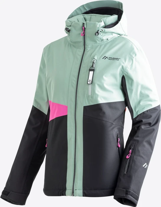 Maier Sports Vidra Skijacke black/luscious moss/pink flame (Damen)