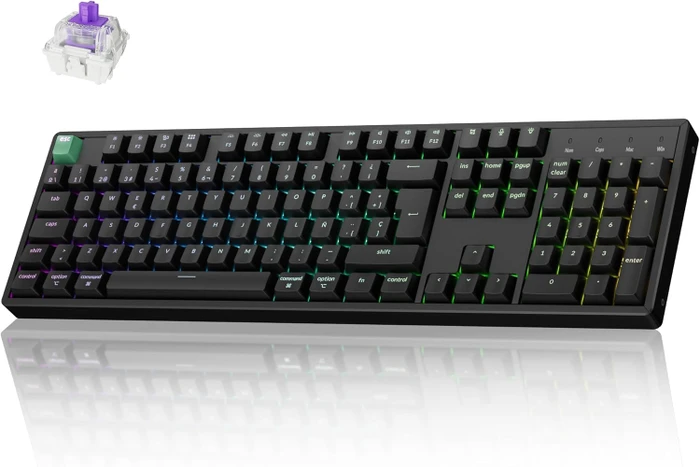Keychron K10 HE Wireless, schwarz, LEDs RGB, Gateron 2.0 Magnetic Nebula, USB/Bluetooth, ES