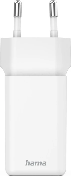 Hama Schnellladegerät GaN 2x USB-C Super-Mini-Ladegerät PD 40 W weiß