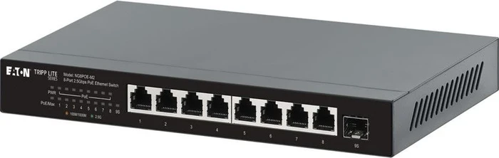 Eaton Tripp Lite Series Desktop 2.5G Switch, 8x RJ-45, 1x SFP+, 100W PoE+