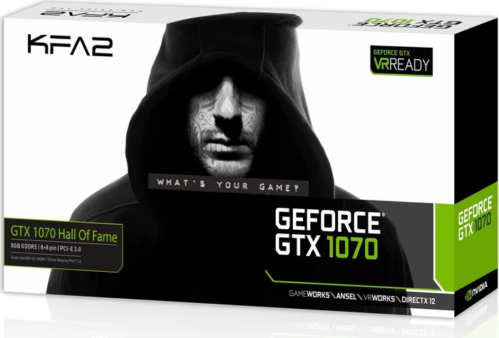 KFA2 GeForce GTX 1070 Hall Of Fame, 8GB GDDR5, DVI, HDMI, 3x DP