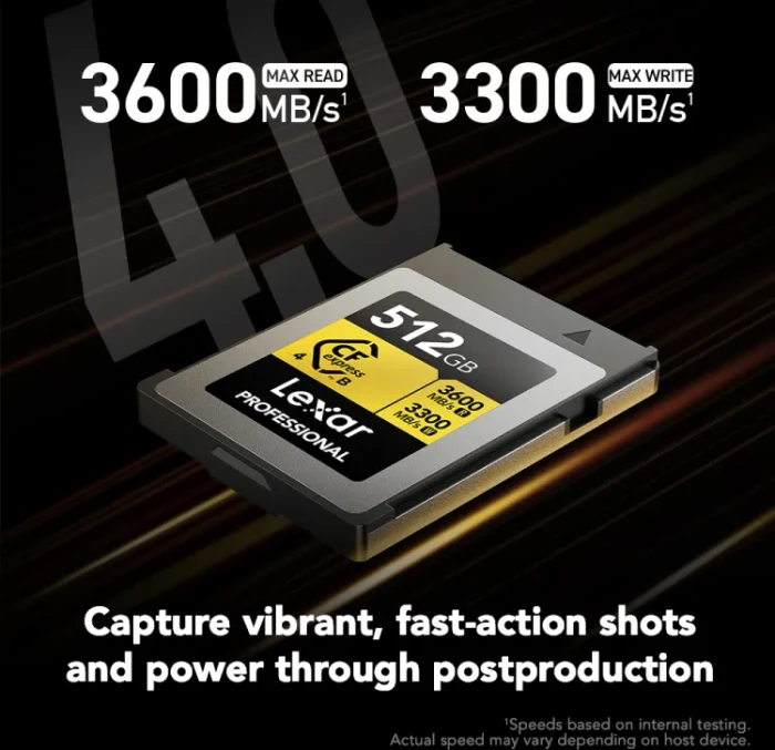 Lexar Professional GOLD R3600/W3300 CFexpress 4.0 Type B 512GB