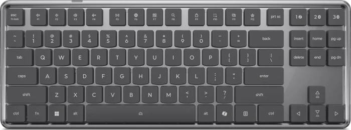 Lenovo Wireless Multi-Mode Mechanical Keyboard 8000, TKL, grau, LEDs weiß, Low Profile Optical RED, USB/Bluetooth, DE