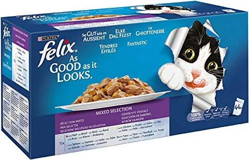 Purina Felix So gut wie es aussieht Fleisch, 4.40kg (44x 100g)