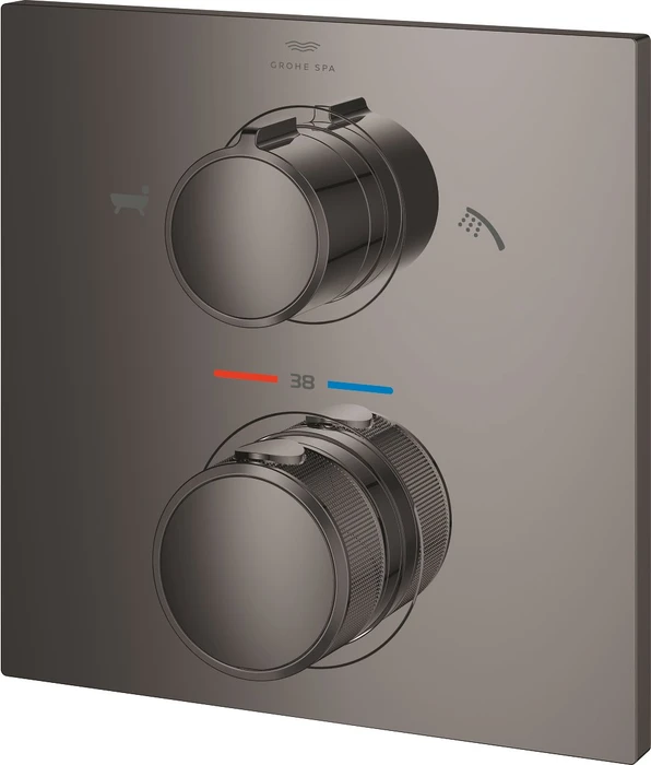 Grohe Allure Thermostat-Wannenbatterie mit integrierter 2-Wege-Umstellung hard graphite