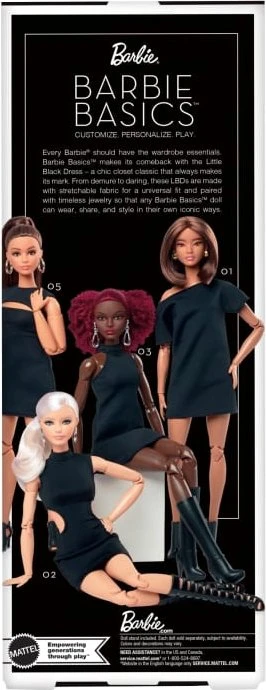 Mattel Barbie - Basics - Modell 2 mit blonden Haaren in Schwarzem Kleid und Gladiatorstiefeln