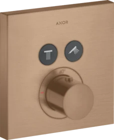 Hansgrohe Axor ShowerSelect eckig Thermostat mit 2 Ventilen brushed red gold