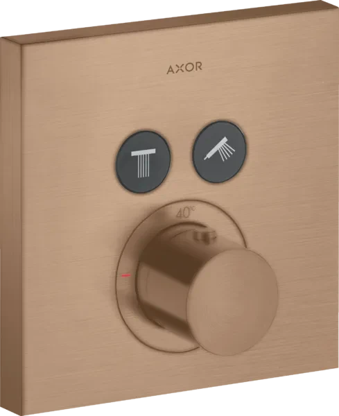 Hansgrohe Axor ShowerSelect eckig Thermostat mit 2 Ventilen brushed red gold