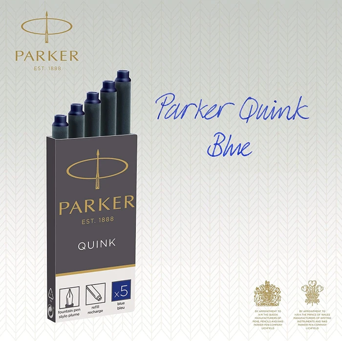 Parker Quink Großraum-Tintenpatrone blau, 5er-Pack