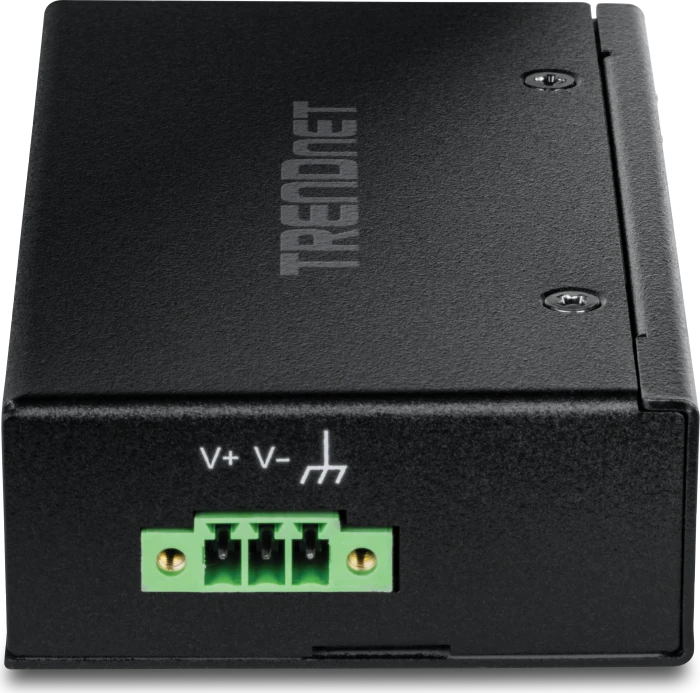 TRENDnet TI Hardened Industrial Railmount Switch, 5x RJ-45, 90W PoE+