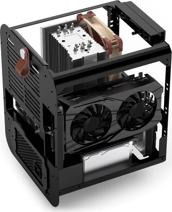 Jonsbo Jonsplus BO 100, silber, Glasfenster, Mini-ITX