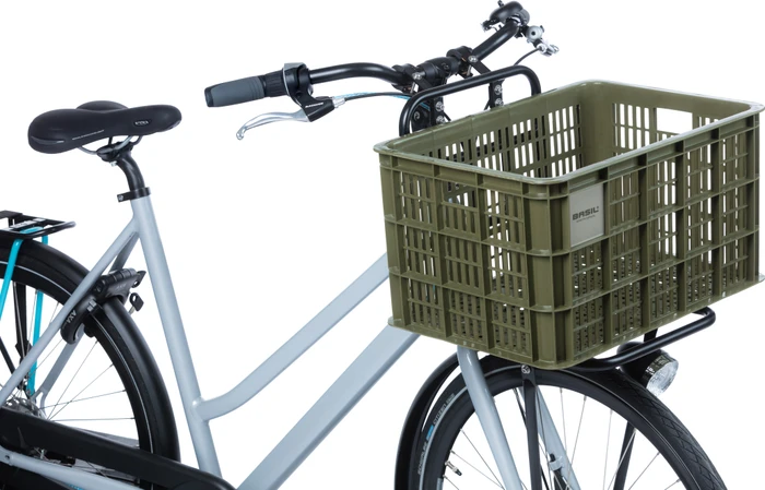 Basil Crate L Fahrradkorb moss green