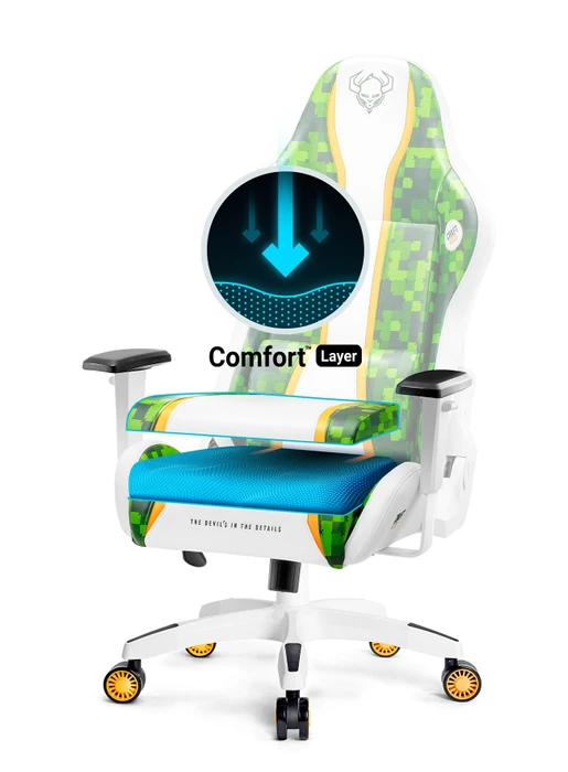 Diablo Chairs X-One 2.0 Kido Kinder-Gamingstuhl, Craft Edition, grün/weiß