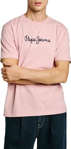 Pepe Jeans Logo Regular Fit T-Shirt kurzarm rosa (Herren)