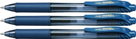 Pentel EnerGel X BL107 0.7mm/0.35mm Gelroller marineblau/transparent, 3er-Pack